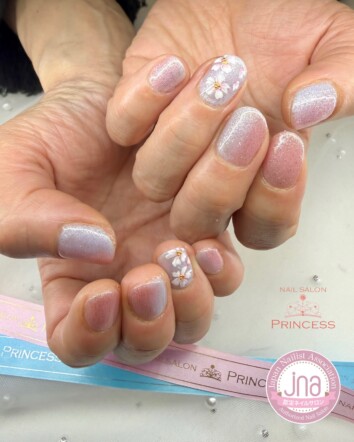 みらい平ネイルサロン　桜ネイル　グラデーションネイル　ネイルサロンプリンセス