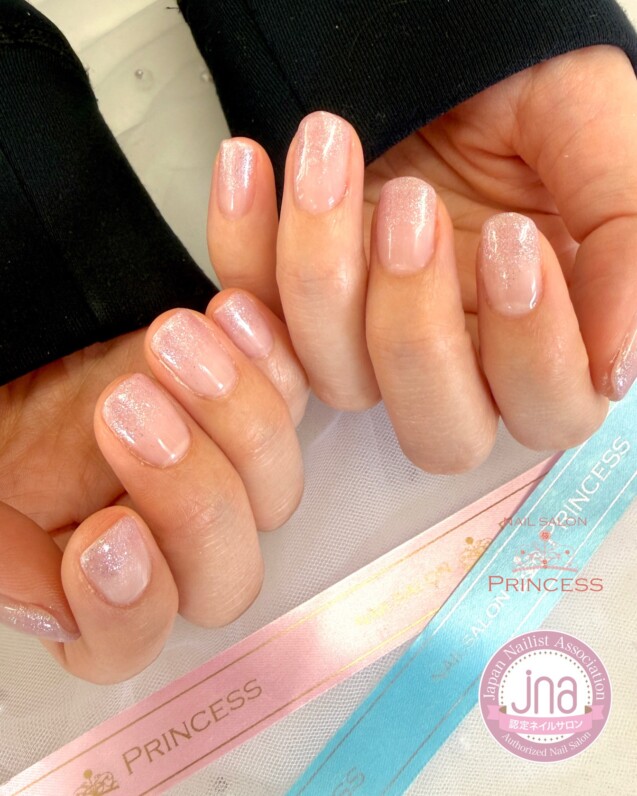 みらい平ネイルサロン　グラデーションネイル　パープルネイル　ネイルサロンプリンセス