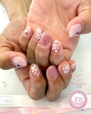 つくばみらい市ネイルサロン 桜ホロネイル 桜ネイル ネイルサロンプリンセス