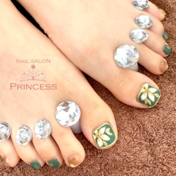 つくばみらい市　フットネイル　フラワーネイル　ネイルサロンプリンセス