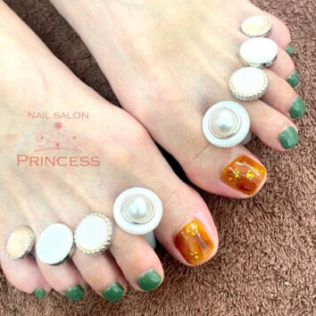つくばみらい市　べっ甲ネイル　フットネイル　ネイルサロンプリンセス