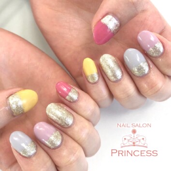 つくばみらい市 春ネイル くすみカラー ネイルサロンプリンセス