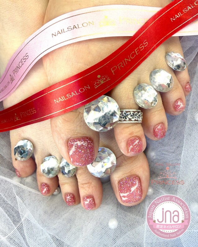みらい平ネイルサロン　フットネイル　フラッシュマグ　ネイルサロンプリンセス