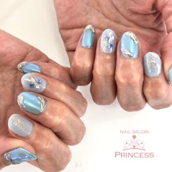 みらい平 オーロラネイル ニュアンスミラーネイル