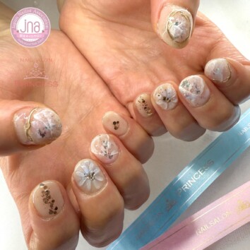 つくばみらい市　ニュアンスネイル　天然石ネイルネイルサロンプリンセス