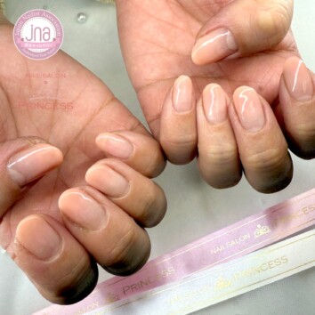 みらい平　グラデーションネイル　サーモンピンクネイル　ネイルサロンプリンセス