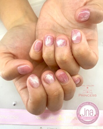 つくばみらい市ネイルサロン　マグネットネイル　ピンクネイル　ネイルサロンプリンセス