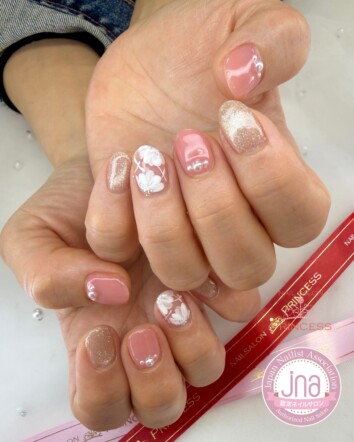 つくばみらい市ネイルサロン　フラワーネイル　フォーマルネイル　ネイルサロンプリンセス