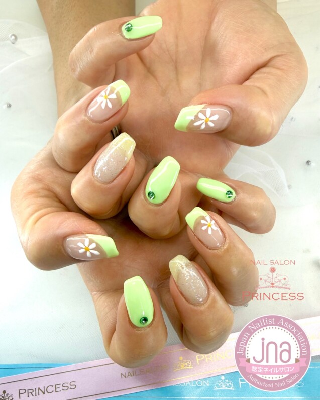 つくばみらい市ネイルサロン　フレンチネイル　フラワーネイル　ネイルサロンプリンセス