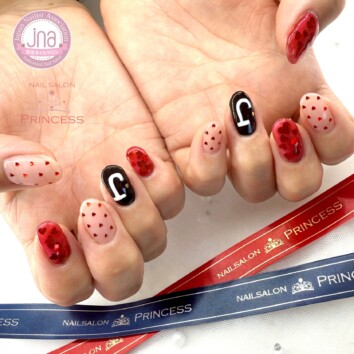 つくばみらい市 バレンタインネイル ハートホロネイル ネイルサロンプリンセス