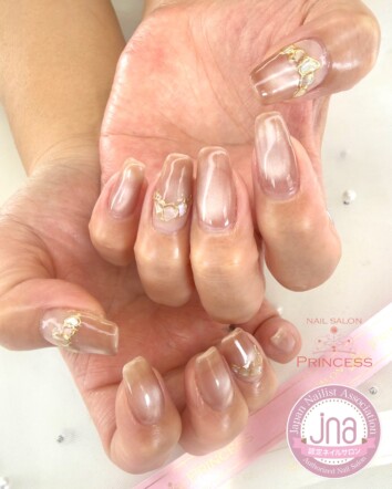 つくばみらい市ネイルサロン　シェルタイル　マグネットネイル　ネイルサロンプリンセス