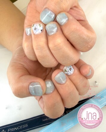 つくばみらい市ネイルサロン　マグネットネイル　ネモフィラネイル　ネイルサロンプリンセス