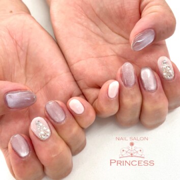 みらい平　クリスマスネイル　マグネットネイル　ネイルサロンプリンセス