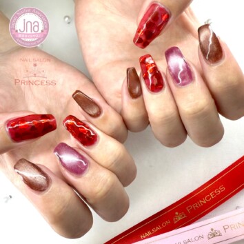 つくばみらい市 ハートホロネイル バレンタインネイル ネイルサロンプリンセス