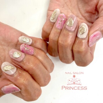 つくばみらい市 ニュアンスミラーネイル ネイルサロンプリンセス