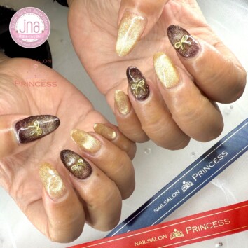 みらい平　マグネットネイル　リボンネイル　ネイルサロンプリンセス