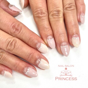 みらい平 逆フレンチネイル ネイルサロンプリンセス