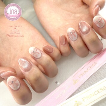 つくばみらい市 リボンネイル マグネットネイル ネイルサロンプリンセス