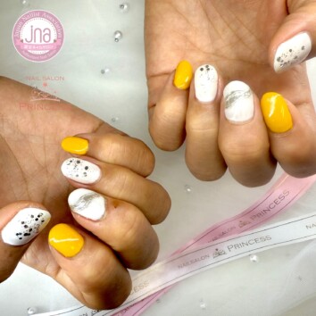 つくばみらい市 マスタードイエローネイル ネイルサロンプリンセス