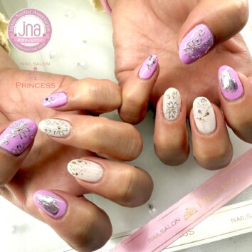 みらい平 桜ネイル ミラーネイル ネイルサロンプリンセス