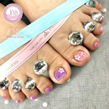 つくばみらい市 桜ホロネイル フットネイル ネイルサロンプリンセス