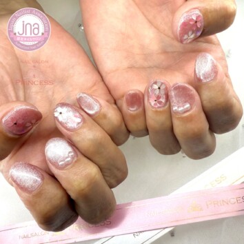 みらい平 桜ホロネイル マグネットネイル ネイルサロンプリンセス