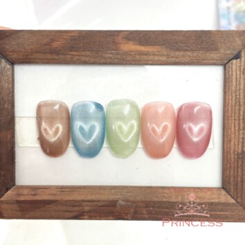 みらい平　ハートマグネットネイル　マグネットネイル　ネイルサロンプリンセス