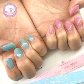 みらい平　アシメネイル　ラメネイル　ネイルサロンプリンセス