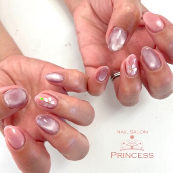 つくばみらい市　桜ネイル　マグネットネイル　ネイルサロンプリンセス