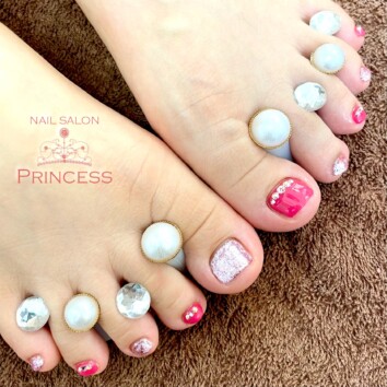 つくばみらい市 フットネイル ピンクネイル ネイルサロンプリンセス