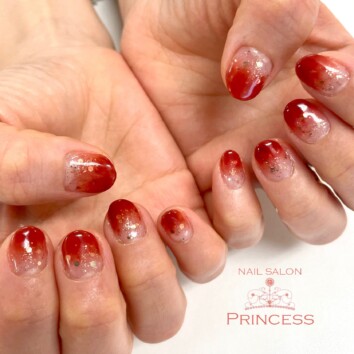 みらい平　グラデーションネイル　奥行きグラデーション　ネイルサロンプリンセス