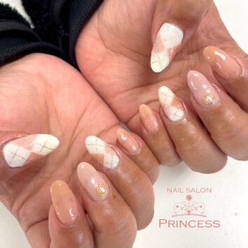 つくばみらい市　アーガイルネイル　ネイルサロンプリンセス