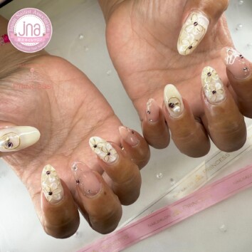 みらい平 フラワーネイル ミラーアート ネイルサロンプリンセス