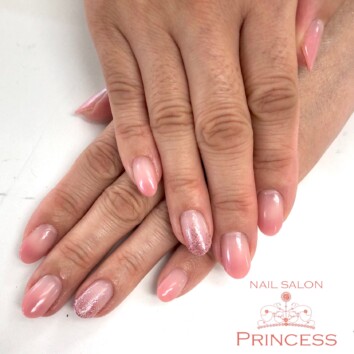 つくばみらい市 ピンクグラデーションネイル ネイルサロンプリンセス