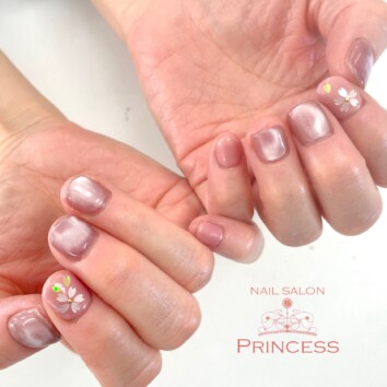 つくばみらい市　桜ネイル　マグネットネイル　ネイルサロンプリンセス