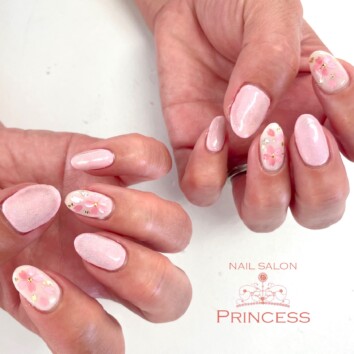 つくばみらい市　桜ネイル　ユニコーンマグネット　ネイルサロンプリンセス