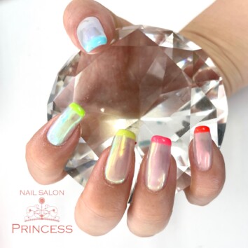 みらい平 オーロラネイル ネオンネイル ネイルサロンプリンセス