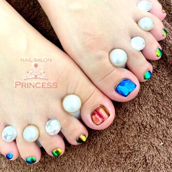 みらい平 フットネイル タマムシネイル ネイルサロンプリンセス