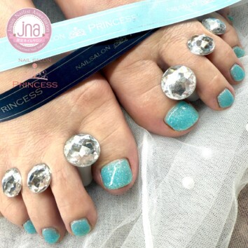 つくばみらい市ネイルサロン　フットネイル　ブルーネイル　ネイルサロンプリンセス