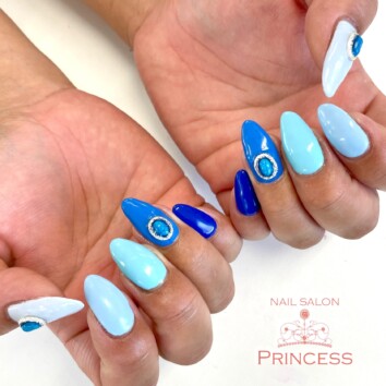 みらい平 指グラデーションネイル ネイルサロンプリンセス