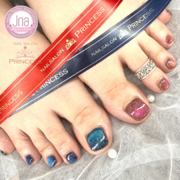 つくばみらい市　フットネイル　マグネットネイル　蓄光ネイル　ネイルサロンプリンセス