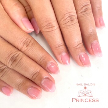 つくばみらい市 ほんのりピンクネイル シンプルネイル ネイルサロンプリンセス