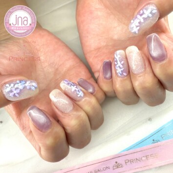 つくばみらい市　紫陽花ネイル　梅雨ネイル　ネイルサロンプリンセス