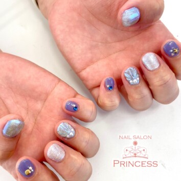 つくばみらい市 人魚の鱗ネイル ネイルサロンプリンセス