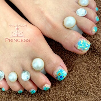 みらい平 フットネイル ぬりかけネイル ネイルサロンプリンセス