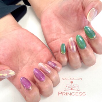 みらい平　マグネットネイル　オーロラネイル　ネイルサロンプリンセス