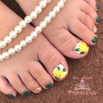 つくばみらい市 ひまわりネイル ネイルサロンプリンセス