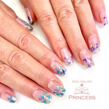 みらい平 クラッシュシェル グラデーションネイル ネイルサロンプリンセス