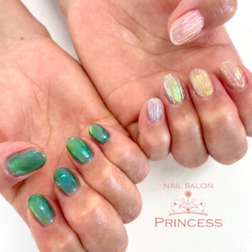 みらい平　マグネットネイル　バカラネイル　ネイルサロンプリンセス