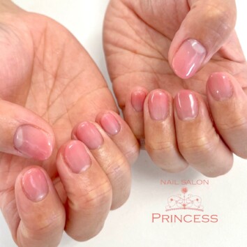 つくばみらい市　グラデーションネイル　ピンクネイル　ネイルサロンプリンセス